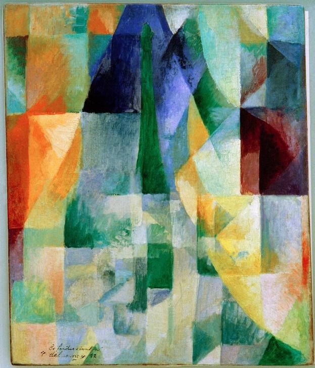 Robert Delaunay, Les fenêtres simultanées (2e motif, 1re partie) (Architektur,Fenster,Kunst,Stadt,Kubismus,Abstrakte Kunst,Simultanbild,Architekturdarstellung,Französische Kunst,Abstraktion,Orphismus,Farbigkeit,Farbe)