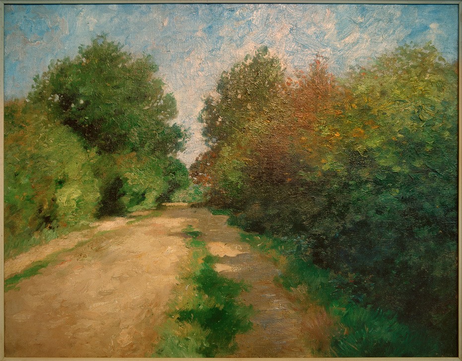 Thomas Ludwig Herbst, Sonniger Weg (Deutsche Kunst,Kunst,Landschaft,Impressionismus,Baum,Weg,Feldweg,Sonnenschein,Jahrhundertwende,Menschenleere,Hamburgischer Künstlerclub)