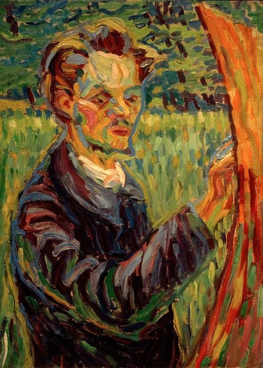 Ernst Ludwig Kirchner, Erich Heckel (Deutsche Kunst,Grafiker,Freilichtmalerei,Künstler,Maler (Künstler),Mann,Staffelei,Künstler Bei Der Arbeit,Portrait,Expressionismus,Die Brücke,Person,Farbigkeit,Postimpressionismus)