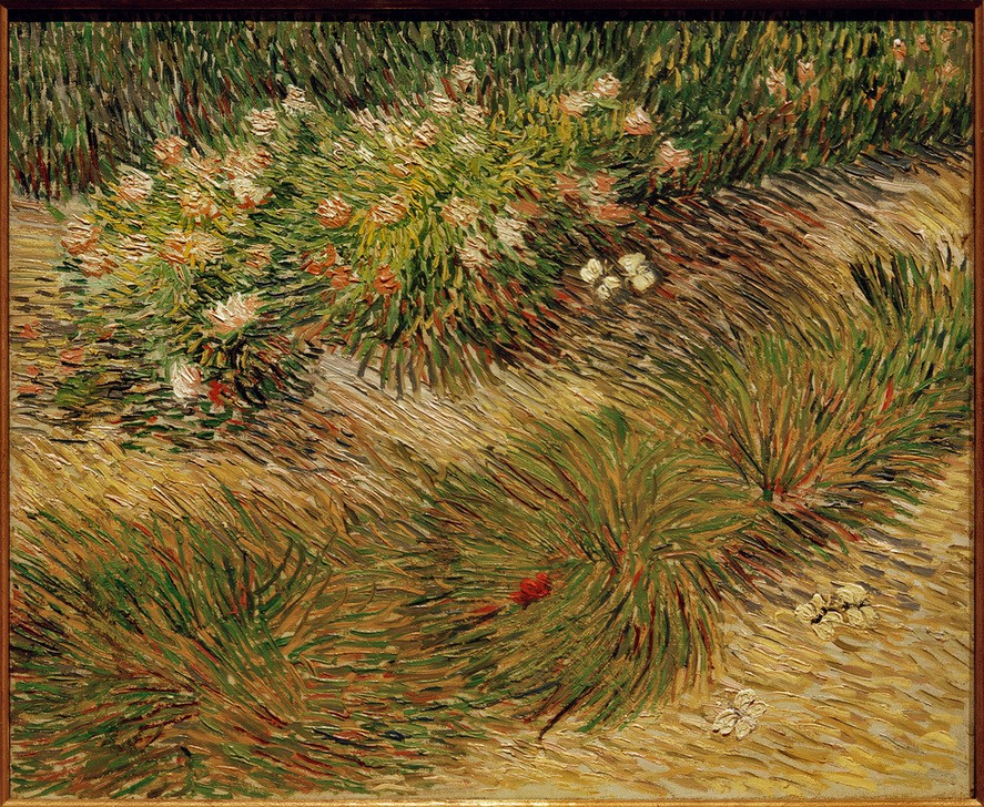 Vincent van Gogh, Gartenecke mit Blumen und Schmetterlingen (Garten Und Park,Kunst,Landschaft,Impressionismus,Schmetterling,Niederländische Kunst,Blume,Garten)