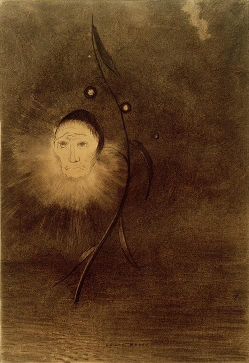 Odilon Redon, Fleur de marécage (Kunst,Symbolismus,Französische Kunst,Sumpf,Traurigkeit,Blume,Volksglaube,Enttäuschung,Mimik,Blumengeister,Gefühl (Stimmung),Negative Stimmungen Und Gefühle)