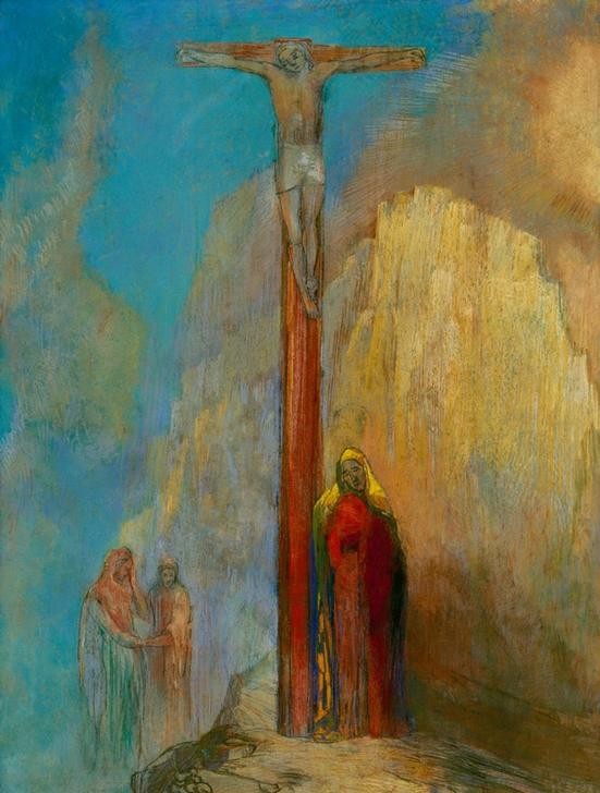 Odilon Redon, Le Calvaire (Christentum,Kreuz,Kunst,Religion,Symbolismus,Neues Testament,Bibel,Kreuzigung,Französische Kunst,Passion Christi,Jahrhundertwende)
