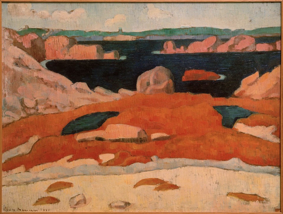 Emile Bernard, Das wilde Meer, Saint-Briac (Küste,Kunst,Landschaft,Meer,Felsen,Französische Kunst,Ufer,Cloisonismus,Schule Von Pont-Aven,Signatur)