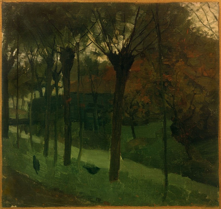 Piet Mondrian, Weidenbäume am Gein (Landschaft,Spaziergang,Wald,Impressionismus,Fluss,Baum,Niederländische Kunst,Bach,Jahrhundertwende)