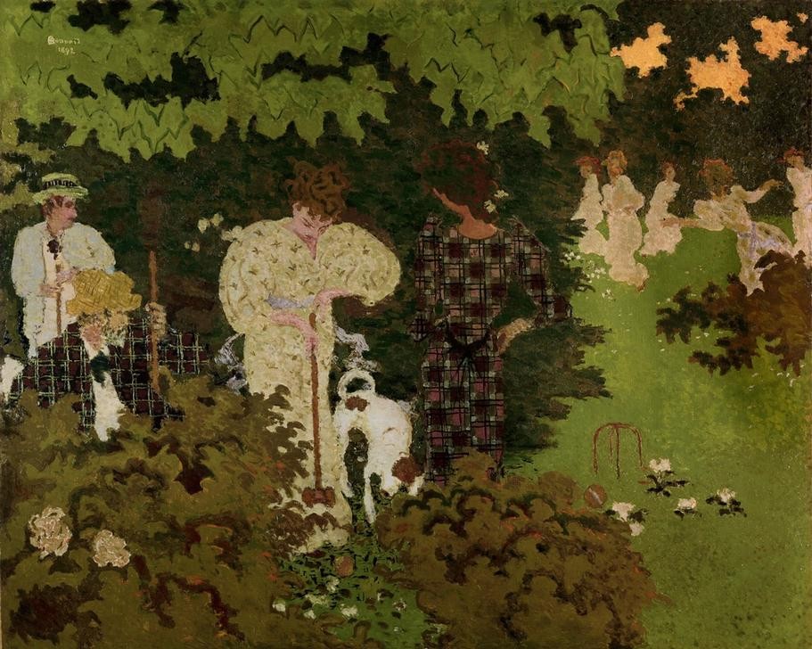 Pierre Bonnard, Crépuscule ou La partie du croquet (Garten Und Park,Krocket,Kunst,Menschen Im Park,Freizeit,Spiel,Französische Kunst,Vater Von Berühmten,Menschen Im Garten,Nabis,Schwester Von Berühmten)