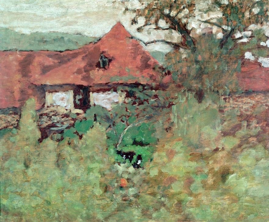 Pierre Bonnard, Dächer (Bauernhaus,Dach,Haus,Kunst,Landschaft,Impressionismus,Architekturdarstellung,Französische Kunst)
