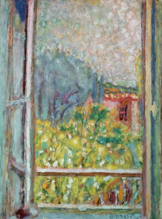 Pierre Bonnard, La petite fenêtre ouverte (Fenster,Kunst,Landschaft,Impressionismus,Architekturdarstellung,Blick Aus Dem Fenster,Französische Kunst,Fenster (Geöffnet))