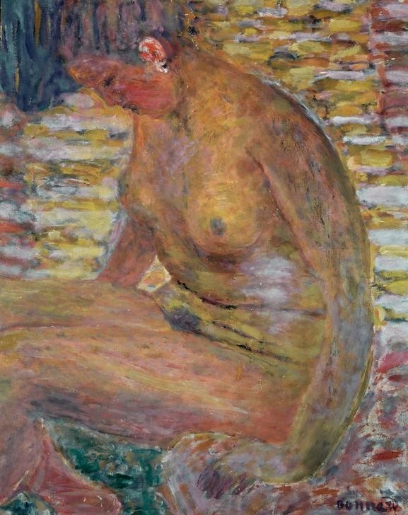 Pierre Bonnard, Frauenakt (Frau,Kunst,Impressionismus,Akt,Französische Kunst,Sitzen)