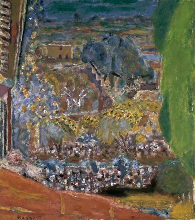 Pierre Bonnard, Landschaft mit roten Dächern (Dach,Haus,Kunst,Landschaft,Impressionismus,Französische Kunst)