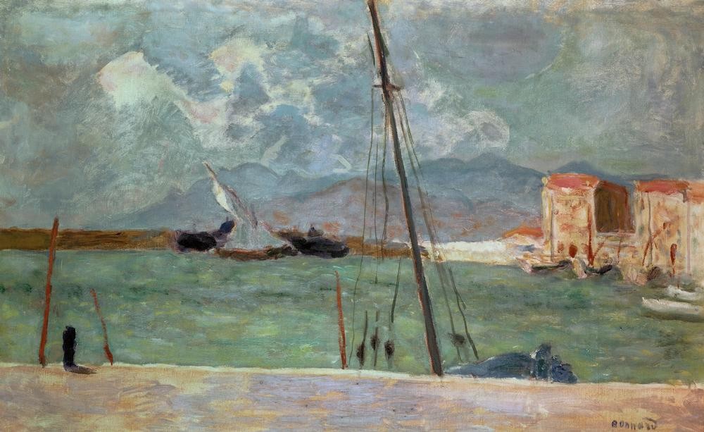 Pierre Bonnard, Port de Cannes (Hafen,Küste,Kunst,Landschaft,Segelschiff,Meer,Impressionismus,Segelboot,Französische Kunst,Bucht,Nabis,Golf (Bucht))