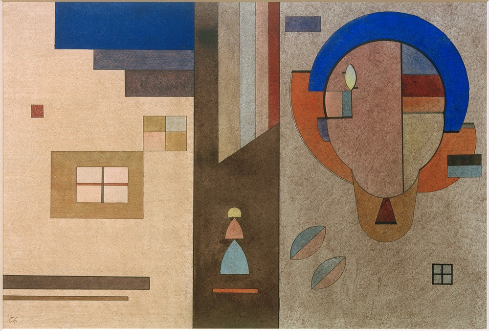 Wassily Kandinsky, Getrennt - Verbunden (Entartete Kunst,Auswanderer,Bauhaus,Geometrie,Geschichte,Kunst,Mensch,Nationalsozialismus,Expressionismus,Geometrisch,Der Blaue Reiter,Abstrakte Kunst,Russische Kunst,Verfolgung,Kopf,Verstossung,Abstraktion,Neue Kuenstlervereinigung Muenchen,Viereck,Recht)