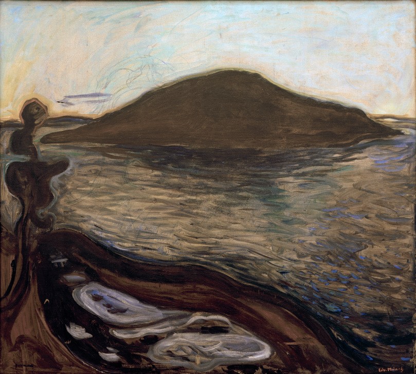 Edvard Munch, Die Insel (Insel,Kunst,Landschaft,Meer,Expressionismus,Norwegische Kunst,Jahrhundertwende,Skandinavische Kunst,Privatsammlung,Signatur)