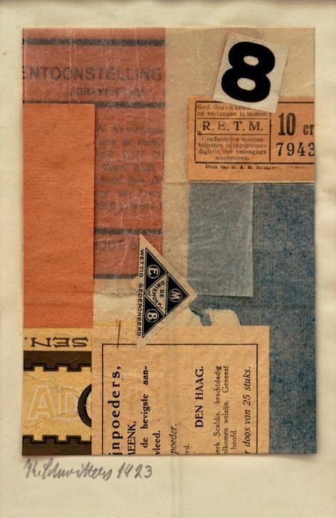 Kurt Schwitters, Ohne Titel (8) (Dadaismus,Deutsche Kunst,Kunst,Ziffer,Abstrakte Kunst,Fahrkarte,Acht)