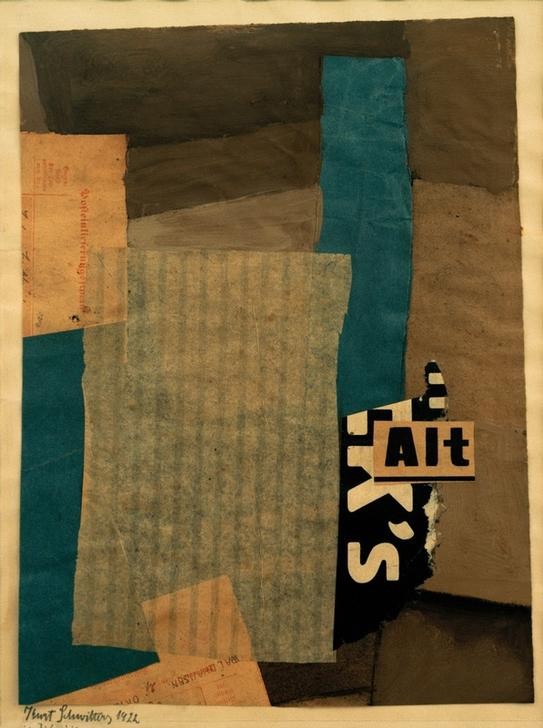 Kurt Schwitters, Ohne Titel (Alt) (Dadaismus,Deutsche Kunst,Kunst,Abstrakte Kunst,Schrift)