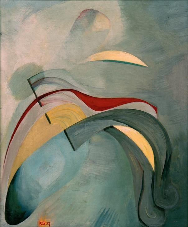 Kurt Schwitters, Rote Linie (1) (Dadaismus,Kunst,Abstrakte Kunst,Form,Farbigkeit,Farbe)