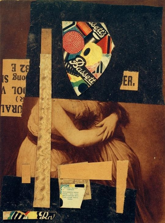 Kurt Schwitters, Ohne Titel (Bassett) (Dadaismus,Deutsche Kunst,Frau,Kunst,Abstrakte Kunst,Umarmung,Bonbon,Abstraktion)