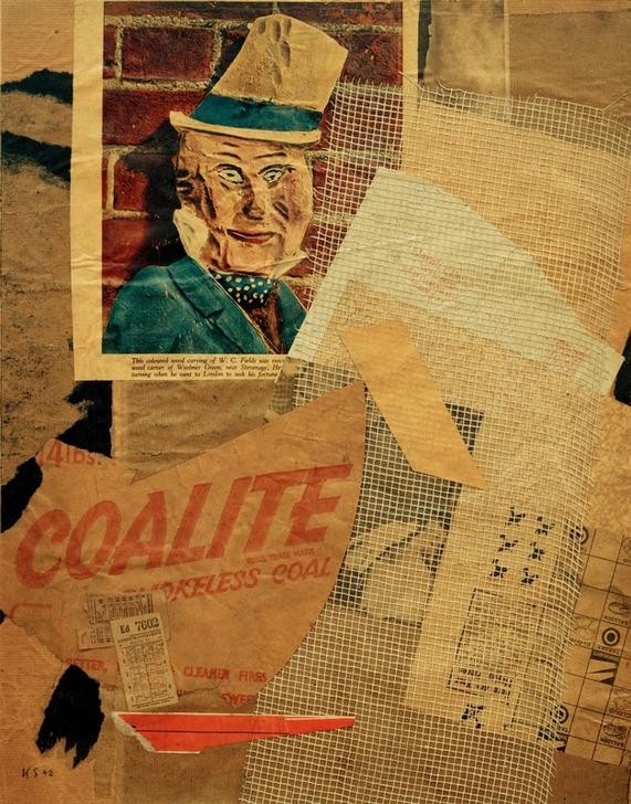 Kurt Schwitters, Ohne Titel (W.C. Fields) (Dadaismus,Deutsche Kunst,Kunst,Mann,Mensch,Hut,Portrait,Abstrakte Kunst,Kopf,Abstraktion)