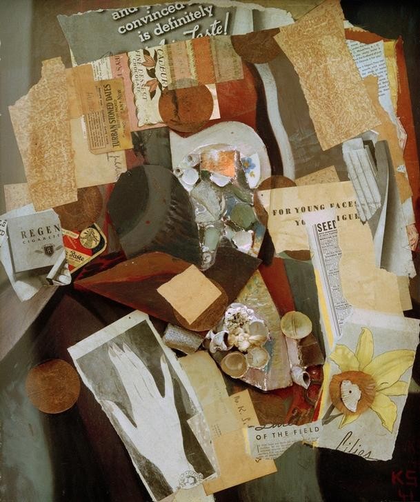 Kurt Schwitters, PEN (Klassische Moderne, Malerei, Abstrakt, Collage,    geometrische Formen, Papierschnipsel, Dadaismus, Wohnzimmer, Treppenhaus, Wunschgröße,  bunt)