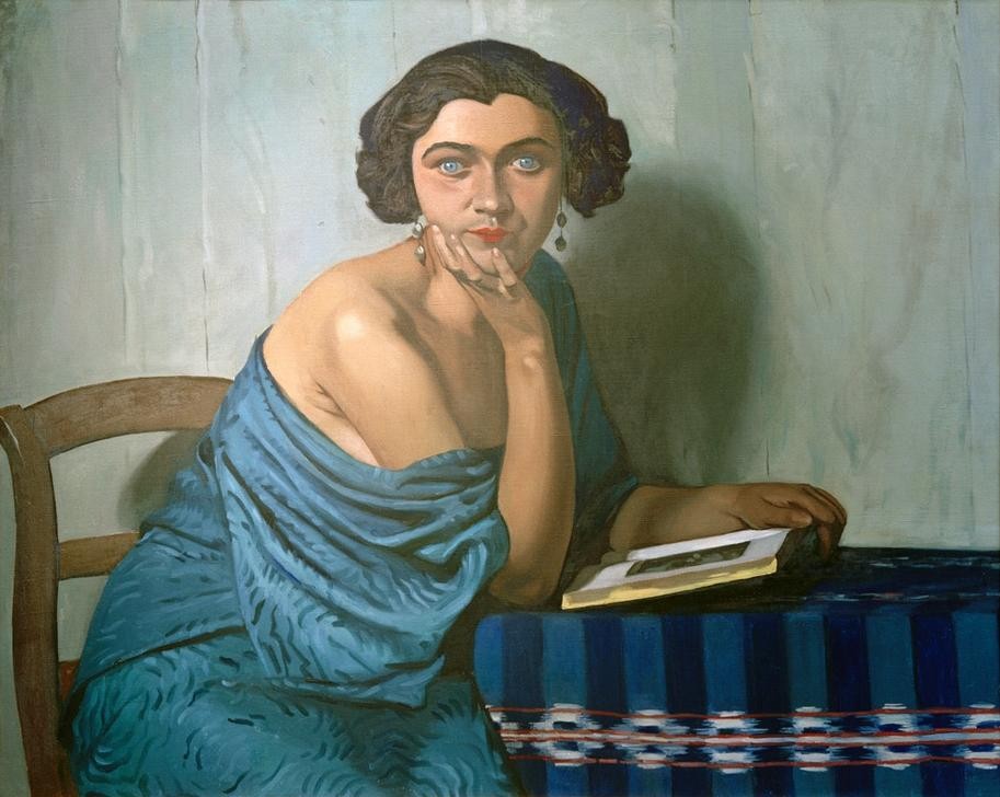 Felix Vallotton, Le retour de la mer (Buch,Frau,Literatur,Mensch,Freizeit,Ohrring,Neue Sachlichkeit,Portrait,Französische Kunst,Schweizerische Kunst,Stuhl,Frauenleben,Nabis,Leserin,Schulterfrei,Kopf Stützen,Faltenwurf)