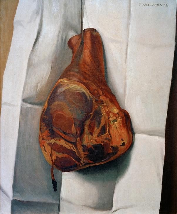 Felix Vallotton, Le Jambon (Kunst,Nahrungsmittel,Neue Sachlichkeit,Stillleben,Französische Kunst,Schinken,Schweizerische Kunst,Nabis)