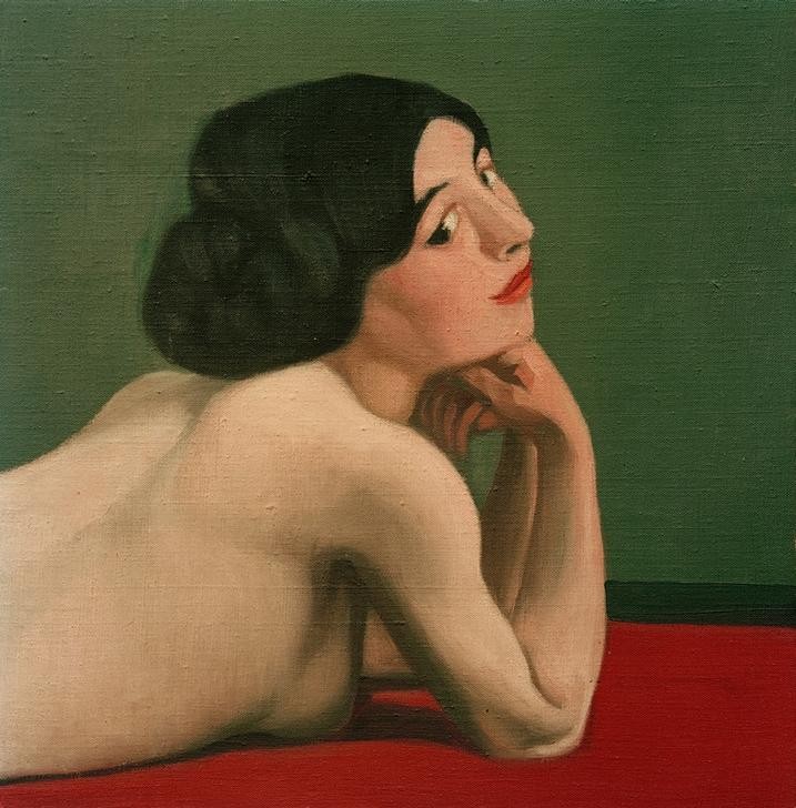 Felix Vallotton, Nu couché au tapis rouge (Frau,Akt,Französische Kunst,Schweizerische Kunst,Nabis,Kopf Stützen,Ausschnitt)
