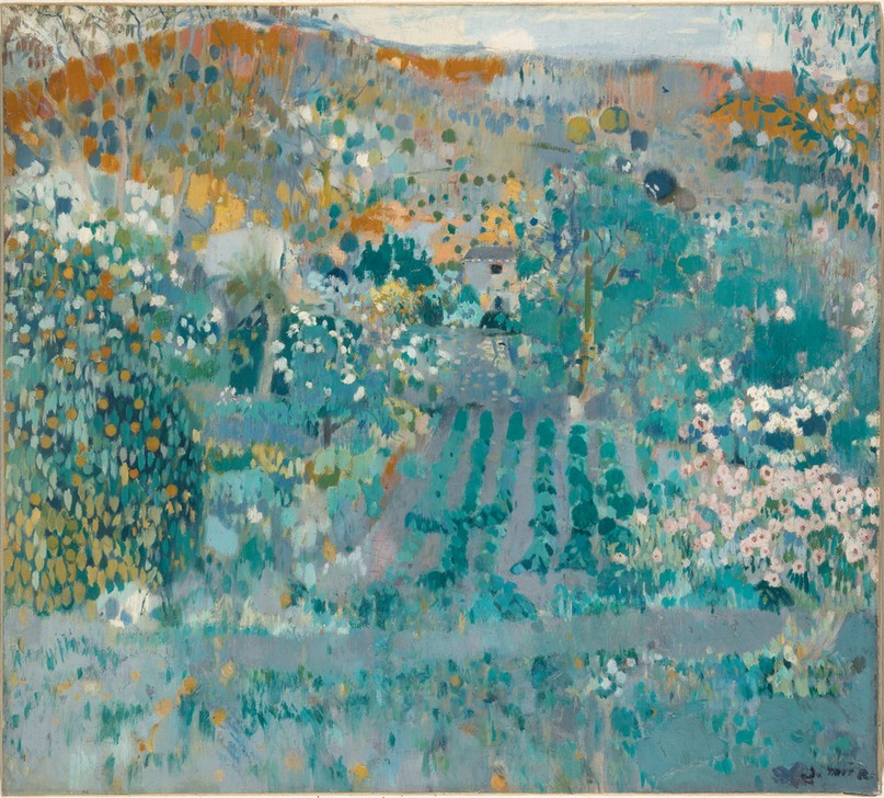 Joaquim Mir, Spring (Jahreszeiten, Landschaft, diffus, Frühling, Katalanische Kunst, Abstraktion, Post-Modernisme, Malerei, Klassische Moderne, Wunschgröße, Wohnzimmer, Treppenhaus, bunt)