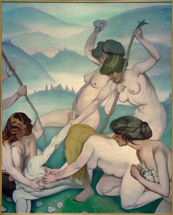 Felix Vallotton, Orphée dépecé (Frau,Mythologie,Tod,Akt,Grausamkeit,Mord,Französische Kunst,Steinigung,Kampf Der Geschlechter,Ungleicher Kampf,Nabis,Quälerei,Zerreissen,Griechisch-Römische Mythologie)