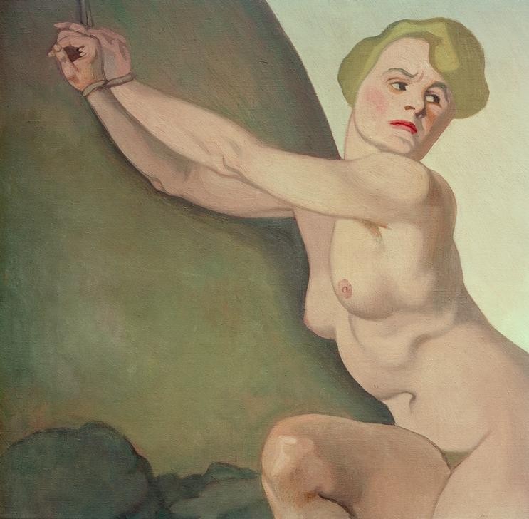 Felix Vallotton, Andromède (Frau,Mythologie,Meer,Akt,Felsen,Französische Kunst,Schweizerische Kunst,Gefangenschaft,Fesselung,Nabis,Gefangene,Griechisch-Römische Mythologie,Ausschnitt)