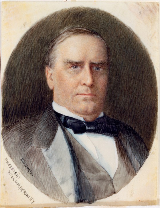 Emily Drayton Taylor, William McKinley (President, Portait, Miniaturmalrei, USA, Persönlichkeiten, Politiker, stattlich, Staatsmann,  Wunschgröße)
