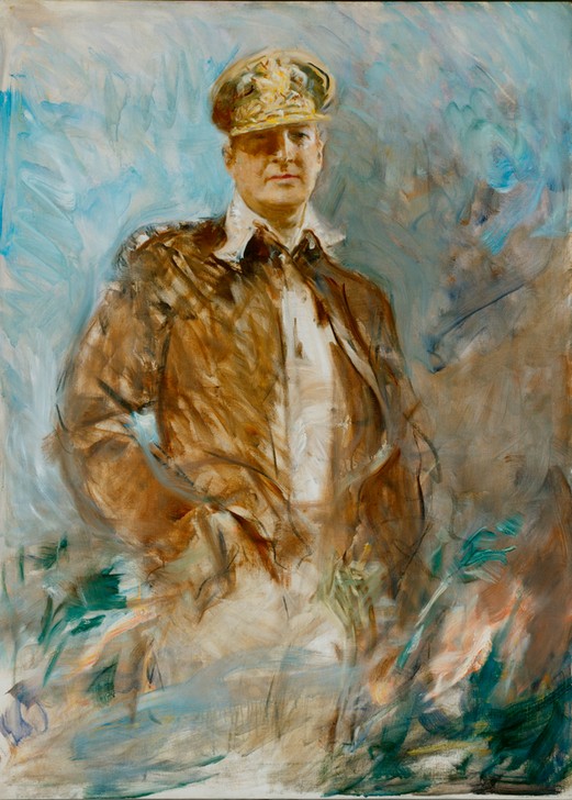 Howard Chandler Christy, Douglas MacArthur (Portrait, Halbfigur, General, Amerika, Kopfbedeckung, Kappe, Persönlichkeiten, American,  Militär, Wunschgröße,)