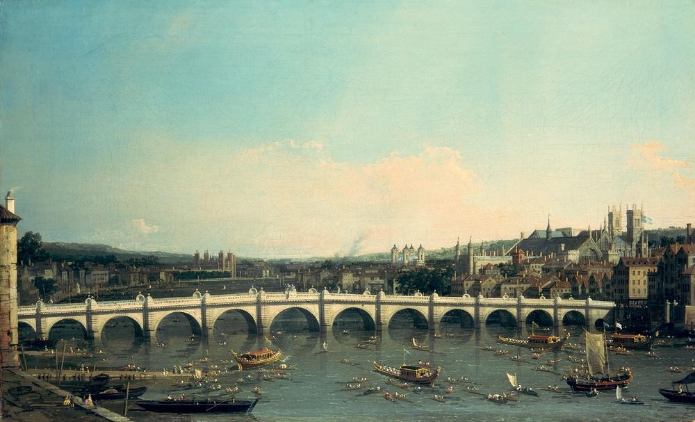 Giovanni Antonio Canaletto, Westminster-Bridge (Brücke, Fluss, Themse, London,  Städte, England, Barock, Vedute, Klassiker, Wunschgröße, Wohnzimmer)