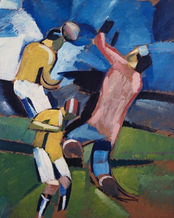 Harald Giersing, Football, soccer players (Sport, Sportler, Football, Fußball, Klassische Moderne, Expressionismus, Malerei, Wunschgröße, Wohnzimmer)