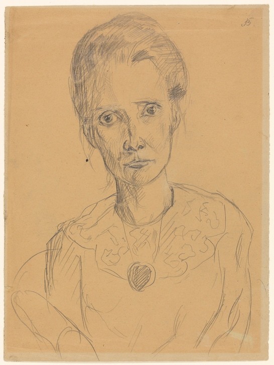 Max Beckmann, Portrait of a Woman (Klassische Moderne, Kreidezeichnung, Portrait, Frau,  Expressionismus, Menschen, Wunschgröße, Wohnzimmer, schwarz/weiß)