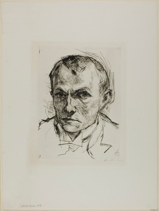 Max Beckmann, Self-Portrait (Selbstbildnis, Grafik, Expressionismus, Klassische Moderne, Wunschgröße, Wohnzimmer, Treppenhaus, schwarz/weiß)