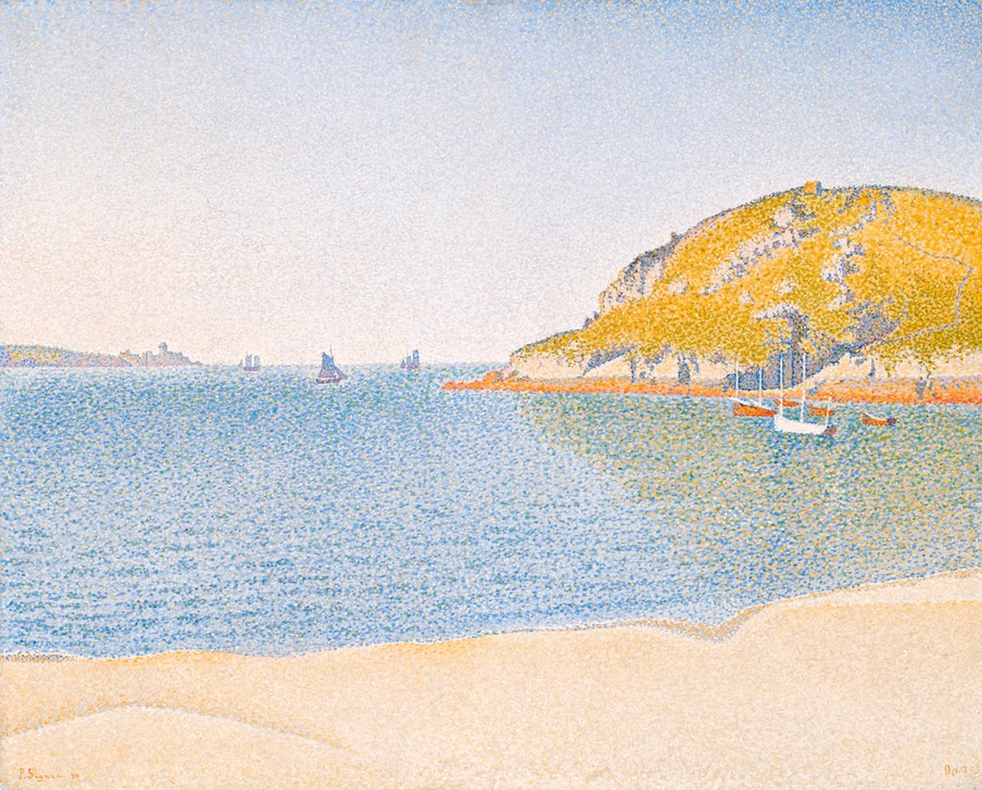 Paul Signac, Port de Saint-Cast (Boot,Hafen,Küste,Kunst,Landschaft,Schiff,Strand,Meer,Segelboot,Pointillismus,Französische Kunst)