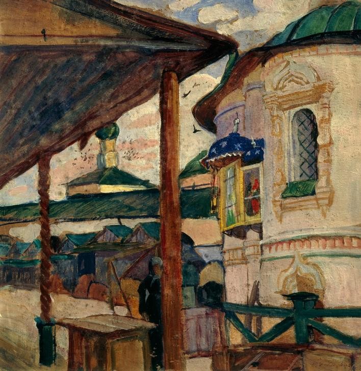 Olga Della-Vos-Kardowskaja, Der Kreml in Rostow (KUNST, TEILANSICHT, FRAUENKUNST, VEDUTE, RUSSISCHE KUNST, ARCHITEKTURDARSTELLUNG, ANSICHT)