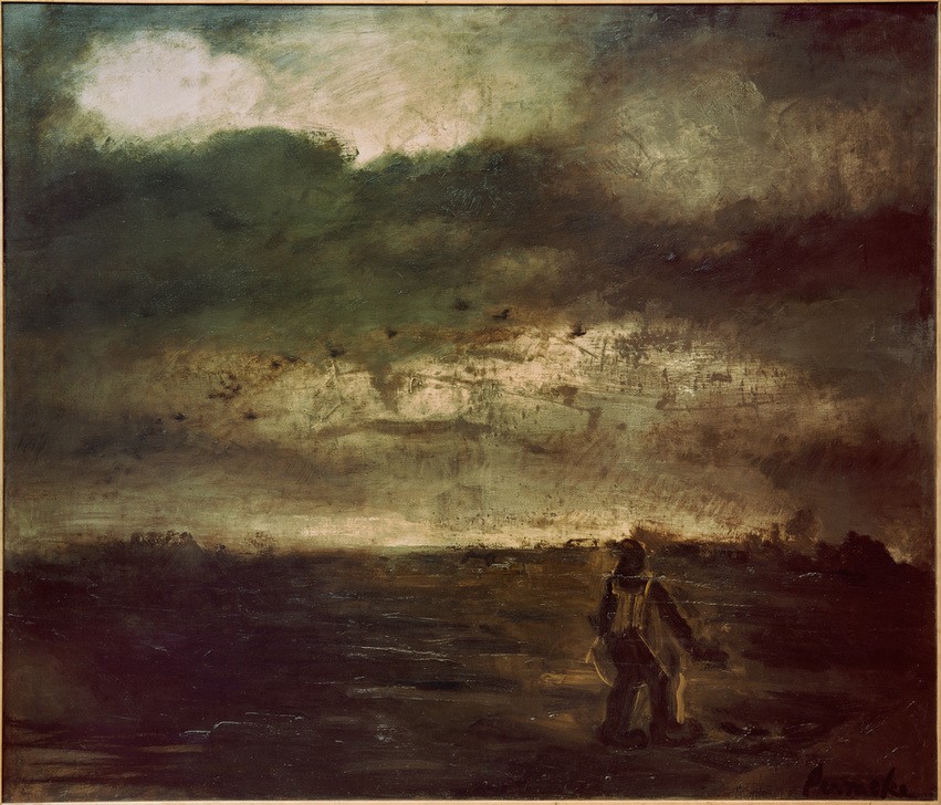 Constant Permeke, Der Sämann (ACKERBAU, BAUER (LANDWIRT), FLÄMISCHE KUNST, GETREIDEANBAU, KUNST, LANDSCHAFT, MANN, EXPRESSIONISMUS, SÄMANN, BELGISCHE KUNST, LANDBEVÖLKERUNG, SÄEN, LANDWIRTSCHAFT)