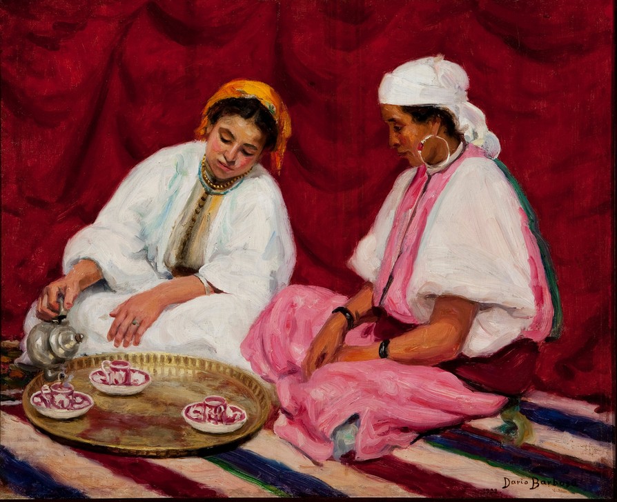 Dario Villares Barbosa, Frauen aus Tanger (Frauen, Orient, Tee, Zeremonie, Trachten, Islam, Wunschgröße, Expressionismus, Wohnzimmer)