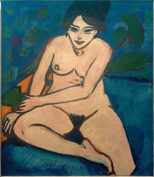 Ernst Ludwig Kirchner, Akt auf blauem Grund