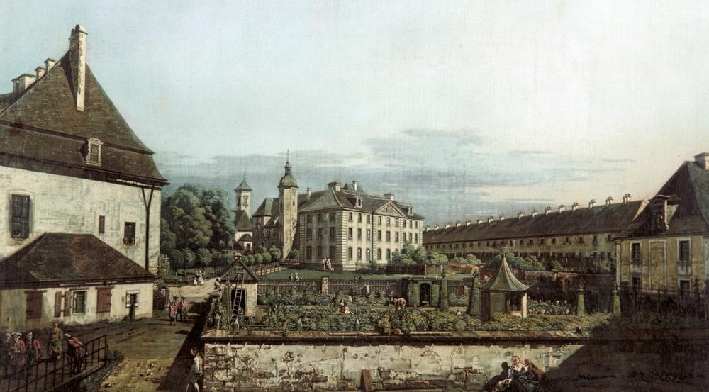 Bernardo Bellotto, A View of Konigstein Castle (Burg, Schloss, Königstein, historisch, Rokoko, Malerei, Wohnzimmer, Wunschgröße, Klassiker, bunt)