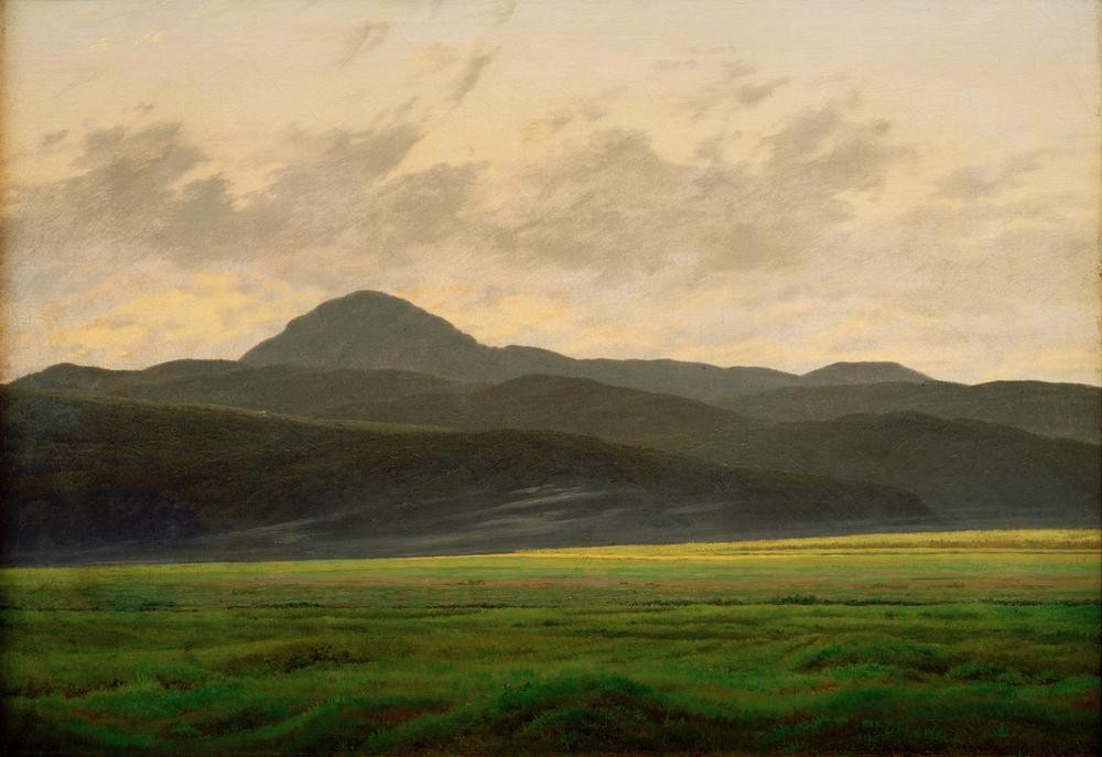 Caspar David Friedrich, Berglandschaft in Böhmen (Deutsche Kunst,Gebirge,Himmel (Natur),Kunst,Landschaft,Meteorologie,Wolke,Romantik,Berg)