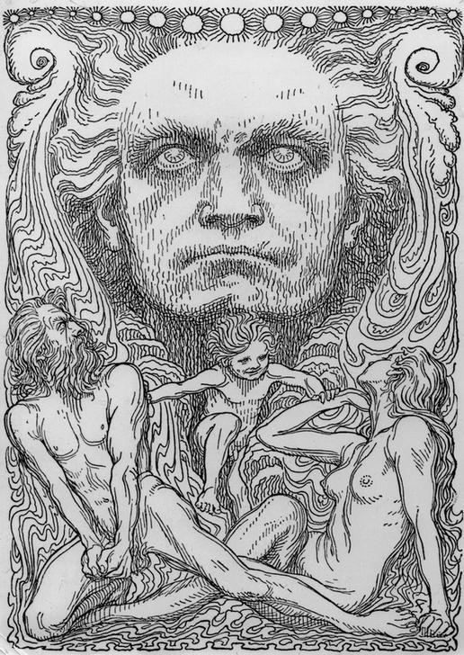 Fidus, ""Tempelwand-Plastik Beethoven"""" (Deutsche Kunst,Jugendstil,Komponist,Kunst,Lebensreform,Person)