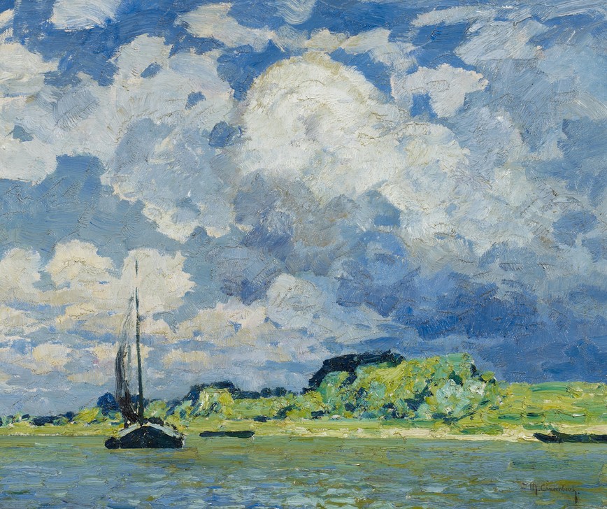 Max Clarenbach, Sommerliche Bootspartie (KUNST, LANDSCHAFT, SEE, SONDERBUND)
