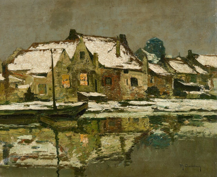 Max Clarenbach, Winterabend an der Erft (KUNST, LANDSCHAFT, WINTER, SONDERBUND)