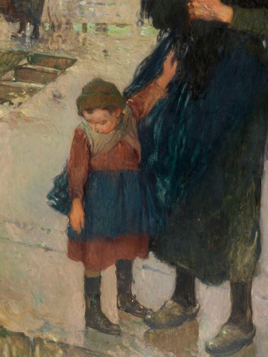 Jules Adler, Schweres Wetter vor der Küste, Seemänner aus Etaples (FRAU, KIND, KUNST, MÄDCHEN, FRANZÖSISCHE KUNST, HOLZSCHUHE, ÖLFARBE, WESTEUROPÄISCHE KUNST)