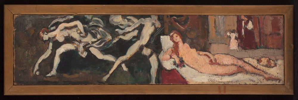 Louis Valtat, Studien nach Tizians Die Venus von Urbino und Guido Renis Das Rennen von Atalanta, entstanden während der Ausstellung Italienische Kunst im Petit Palais. (AUSSTELLUNG, BESUCH, KUNST, AKT, KOPIE, STUDIE, ITALIENISCHE KUNST, FRANZÖSISCHE KUNST, NACKTHEIT, BERÜHMTE KUNSTWERKE, PAPPE, ÖLFARBE, WESTEUROPÄISCHE KUNST, RENNEN (WETTKAMPF))