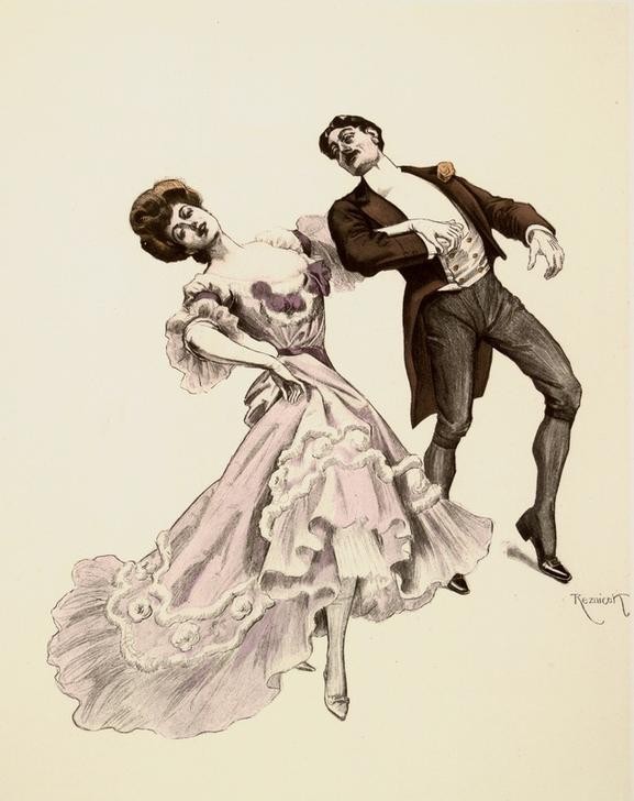 Ferdinand von Reznicek, Cake walk (Cake Walk,Gesellschaftstanz,Jugendstil,Mode,Tanz,Österreichische Kunst,Paar)