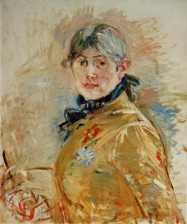 Berthe Morisot, Autoportrait (Selbstportrait, Selbstbildnis, Künstlerin, Impressionismus, Klassiker, Wohnzimmer, Malerei, Wunschgröße)