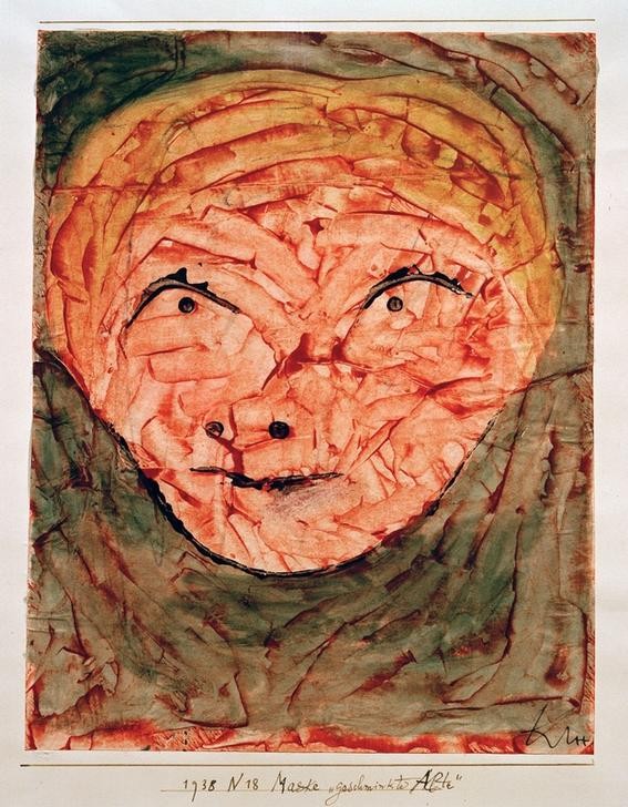 Paul Klee, Maske (geschminkte Alte) (Deutsche Kunst,Frau,Mensch,Schminke,Portrait,Schweizerische Kunst,Kopf,Alte Frau,Maske (Schminke),Maske (Gegenstand))