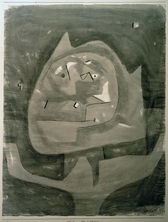 Paul Klee, Götze im Fieberland (Bauhaus,Deutsche Kunst,Geschichte,Götzendienst,Mythologie,Nationalsozialismus,Religion,Dämon,Portrait,Teufel,Antikriegskunst,Schweizerische Kunst,Fieber,Gottheit,Idol (Religion))